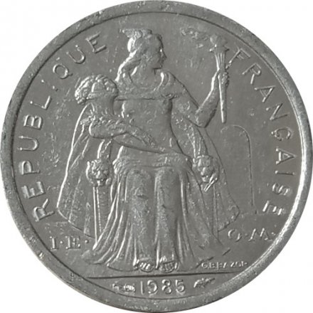 Французская Полинезия 1 франк 1985 год