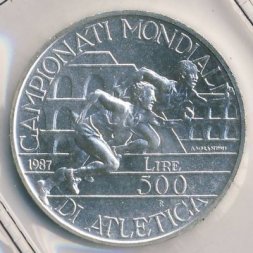 Италия 500 лир 1987 год