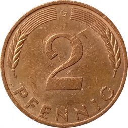 ФРГ 2 пфеннига 1984 год (G)