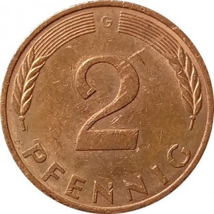 ФРГ 2 пфеннига 1984 год (G)