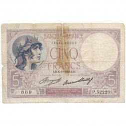 Франция 5 франков 1933 год - F