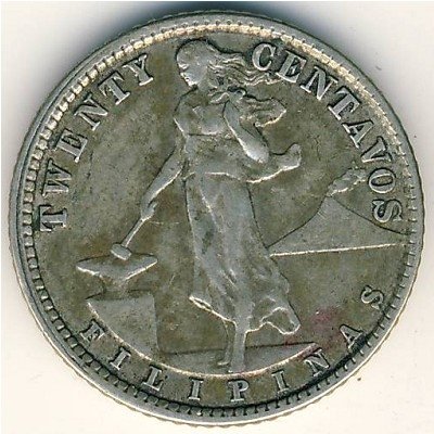 Филиппины 20 сентаво 1937 год