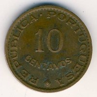 Монета Португальская Индия 10 сентаво 1958 год