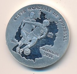 Монета Того 500 франков 2001 год - XVIII ЧМ по футболу в Германии 2006 года