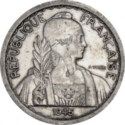 Французский Индокитай 10 центов 1945 год (без отметки МД)