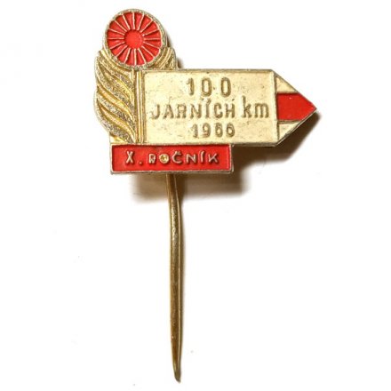 Значок-иголка 100 jarnich km. 1966. X rocnik. Чехословакия. Туризм