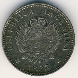 Аргентина 20 сентаво 1883 год