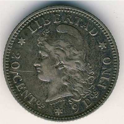 Аргентина 20 сентаво 1883 год