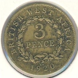Британская Западная Африка 3 пенса 1920 год