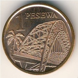 Монета Гана 1 песева 2007 год