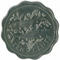 Багамские острова 10 центов 1980 год (без отметки МД)