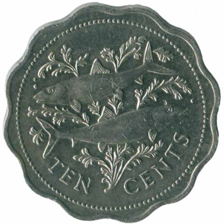 Багамские острова 10 центов 1980 год (без отметки МД)