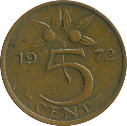 Нидерланды 5 центов 1972 год