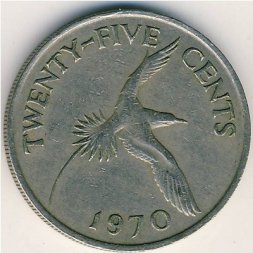 Бермудские острова 25 центов 1970 год