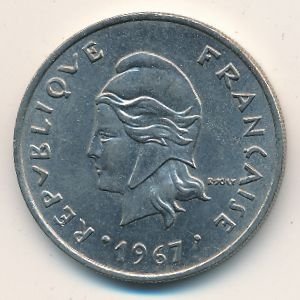 Французская Полинезия 20 франков 1967 год