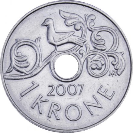 Норвегия 1 крона 2007 год
