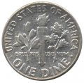 США 1 дайм (10 центов) 1958 год - Франклин Рузвельт (без отметки МД)
