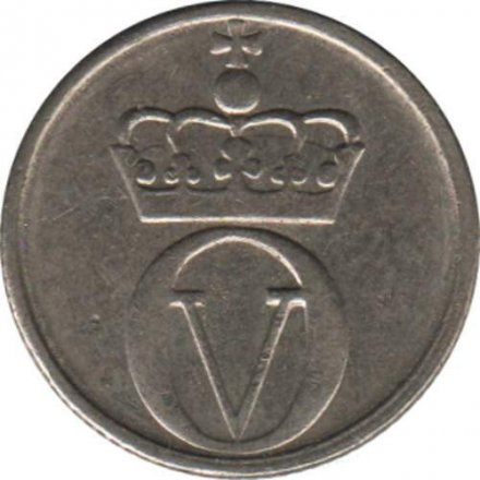 Норвегия 10 эре 1964 год - Король Улаф V. Пчела