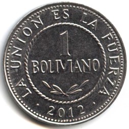 Боливия 1 боливиано 2012 год