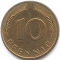 ФРГ 10 пфеннигов 1987 год - J