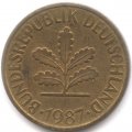 ФРГ 10 пфеннигов 1987 год - J