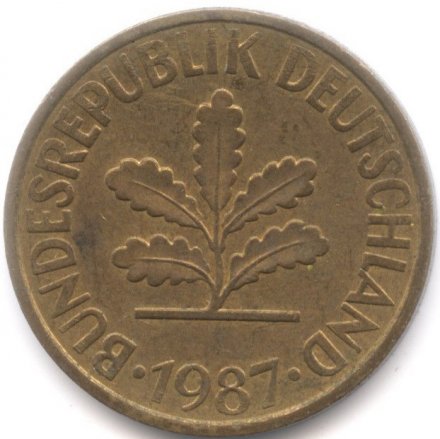 ФРГ 10 пфеннигов 1987 год - J