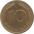 ФРГ 10 пфеннигов 1987 год - J