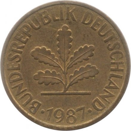 ФРГ 10 пфеннигов 1987 год - J