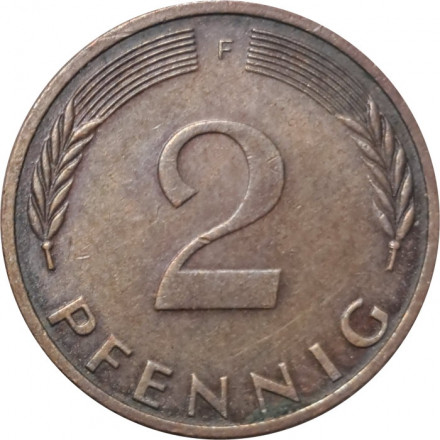 ФРГ 2 пфеннига 1975 год (F)