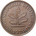 ФРГ 2 пфеннига 1975 год (F)