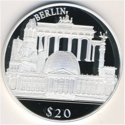 Либерия 20 долларов 2000 год