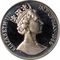 Остров Мэн 1 крона 1986 год - Чемпионат мира по футболу 1986, Мексика (гол, 3 игрока, сетка, медь-никель)