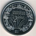 Либерия 1 доллар 2000 год - Гринвичский меридиан