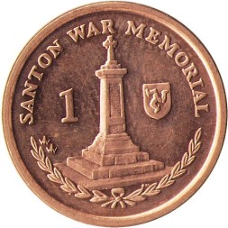 Остров Мэн 1 пенни 2008 год - Военный мемориал в Сантоне