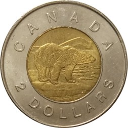 Канада 2 доллара 2007 год - Полярный медведь