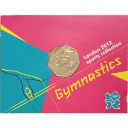 Великобритания 50 пенсов 2011 год - Гимнастика (в блистере)