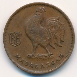 Монета Мадагаскар 50 сентим 1943 год