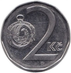Монета Чехия 2 кроны 1995 год