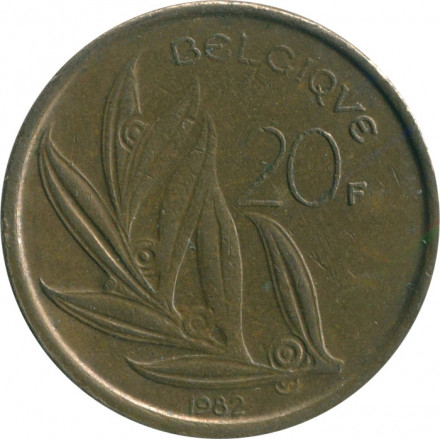 Бельгия 20 франков 1982 год BELGIQUE