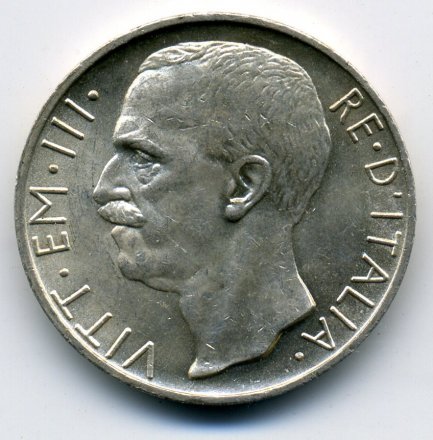 Италия 10 лир 1928 год - Король Виктор Эммануил III