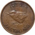 Великобритания 1 фартинг 1953 год - Крапивник - F