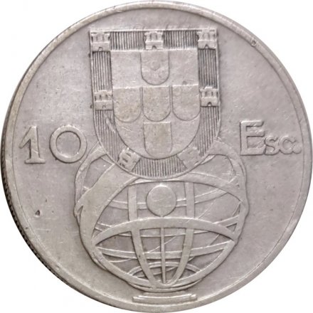 Португалия 10 эскудо 1954 год - Парусник
