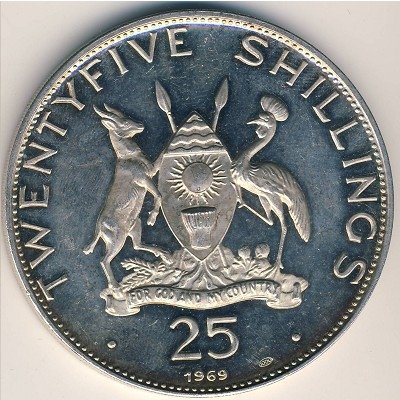 Уганда 25 шиллингов 1969 год