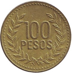 Монета Колумбия 100 песо 2009 год