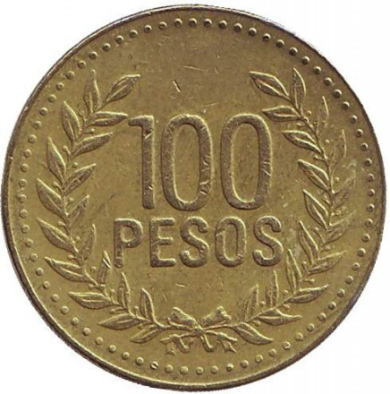 Колумбия 100 песо 2009 год