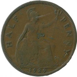 Великобритания 1/2 пенни 1929 год