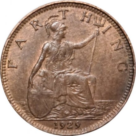 Великобритания 1 фартинг 1929 год