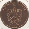 Куба 1 песо 1990 год - 500 лет открытию Америки. Колумб и аборигены (медь)