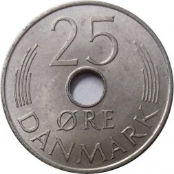 Дания 25 эре 1973 год - Королева Маргрете II