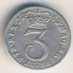 Великобритания 3 пенса 1763 год
